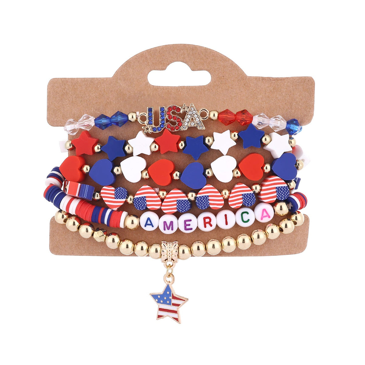 Flag Beaded Chain Bracelet Set — bracelet, view 10