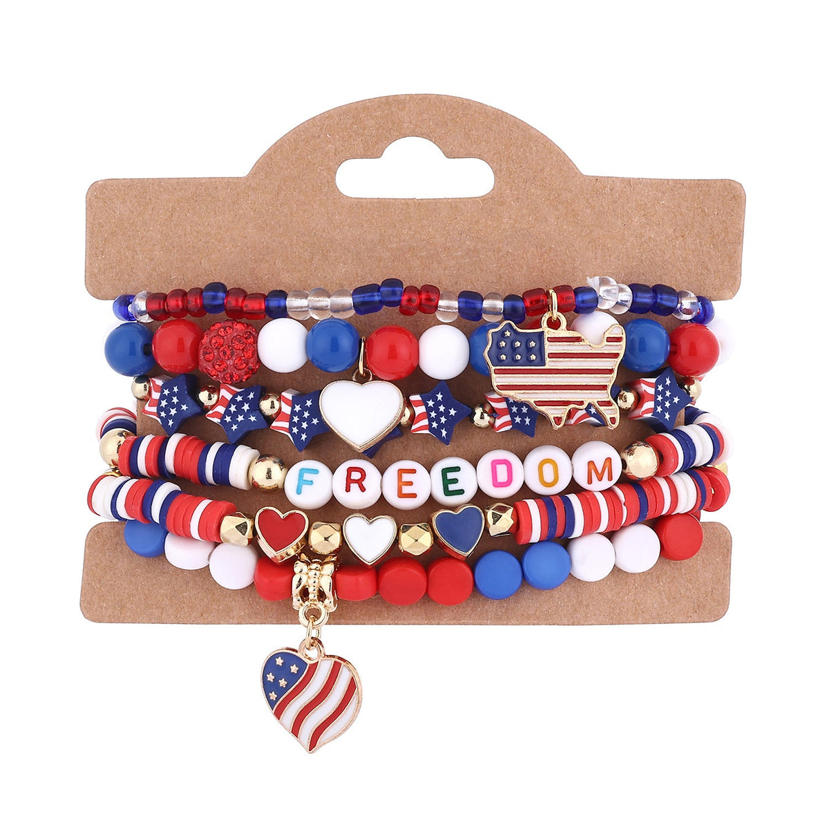 Flag Beaded Chain Bracelet Set — bracelet, view 11