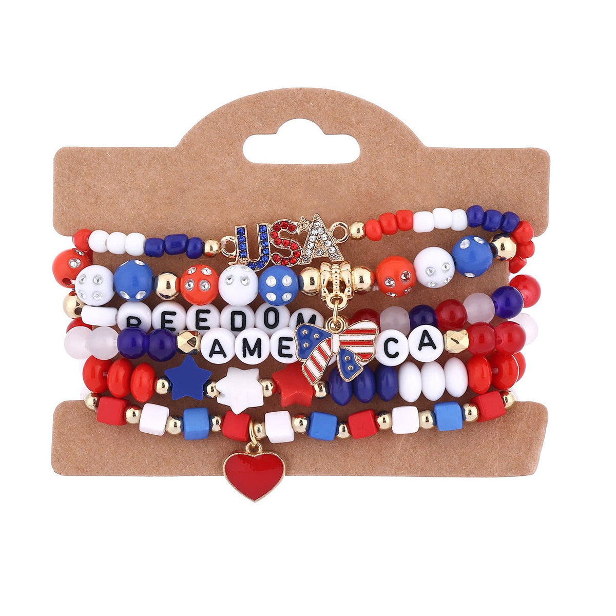 Flag Beaded Chain Bracelet Set — bracelet, view 12