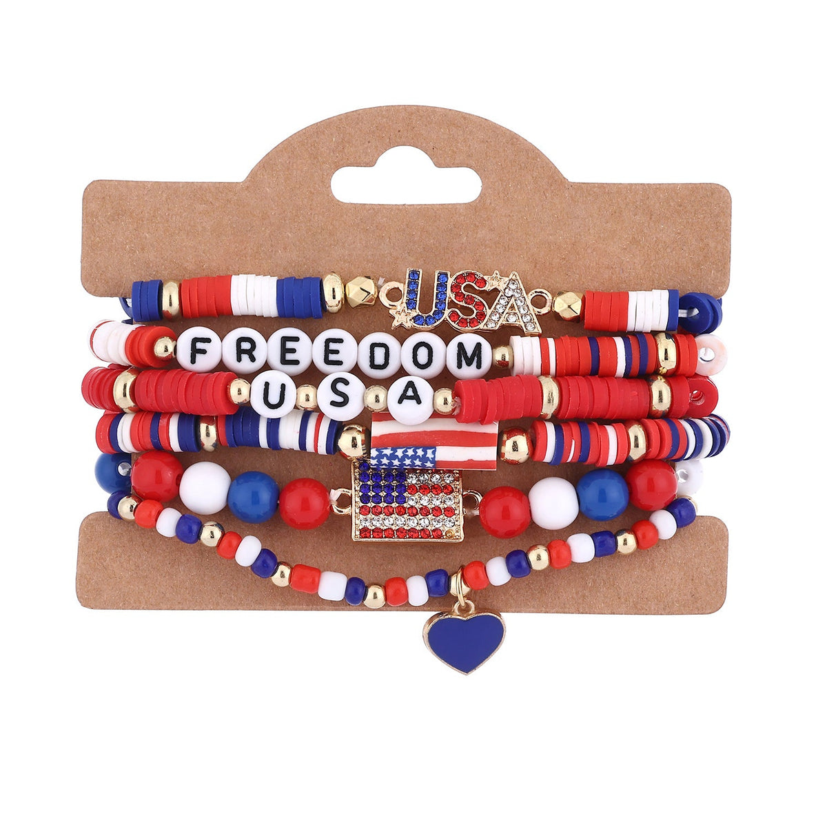Flag Beaded Chain Bracelet Set — bracelet, view 13