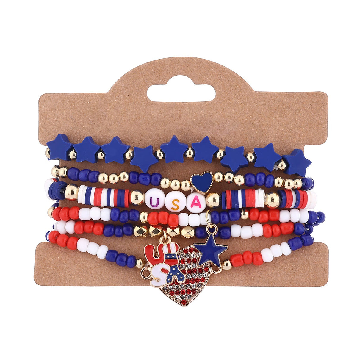 Flag Beaded Chain Bracelet Set — bracelet, view 14