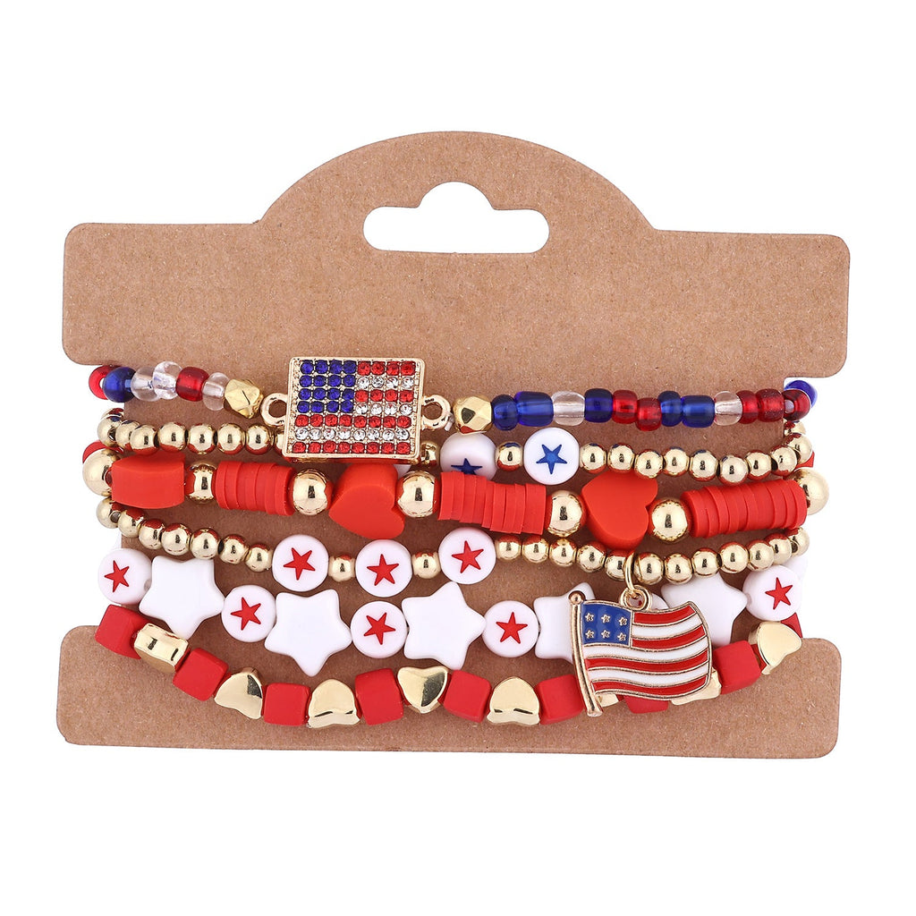 Flag Beaded Chain Bracelet Set — bracelet, view 16