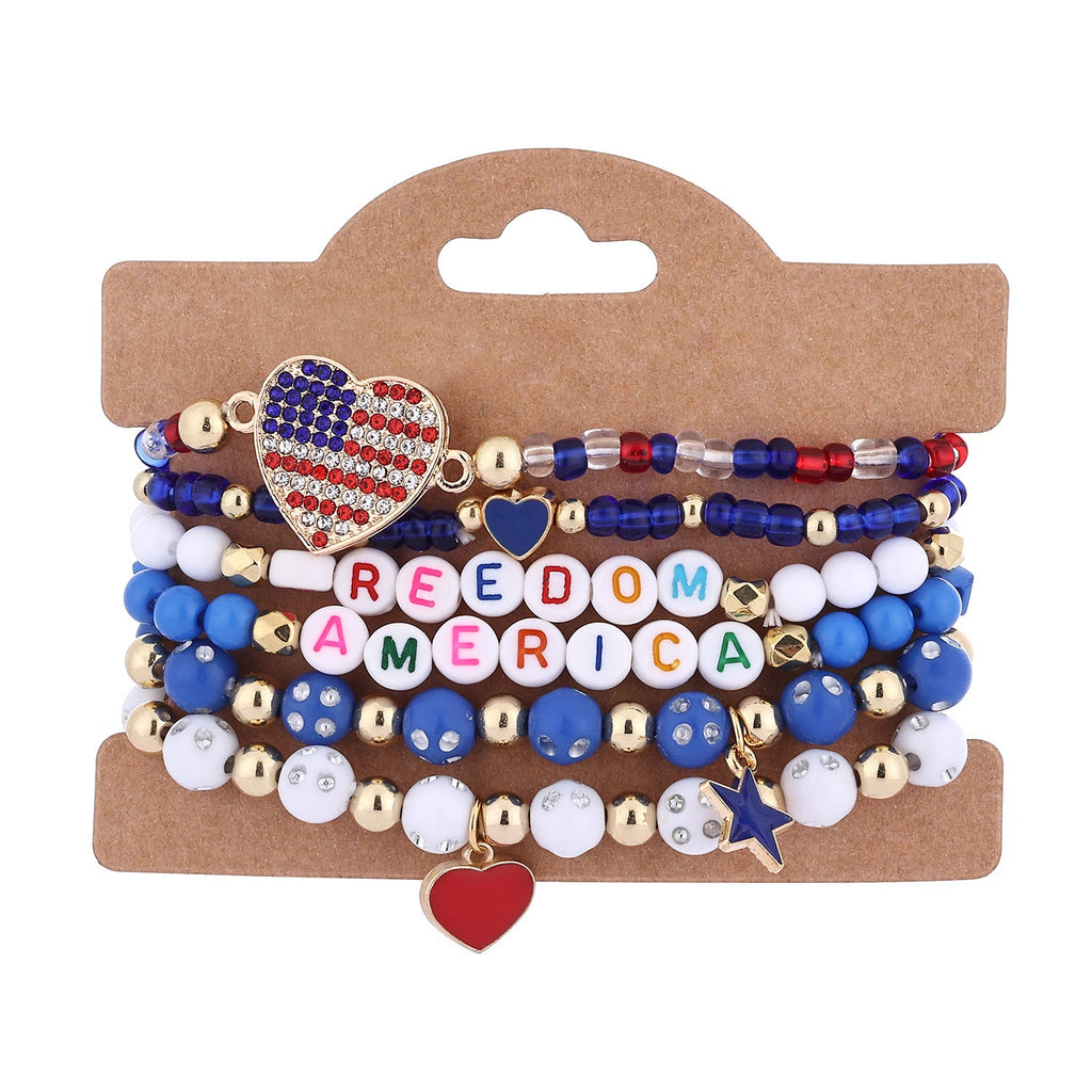 Flag Beaded Chain Bracelet Set — bracelet, view 17
