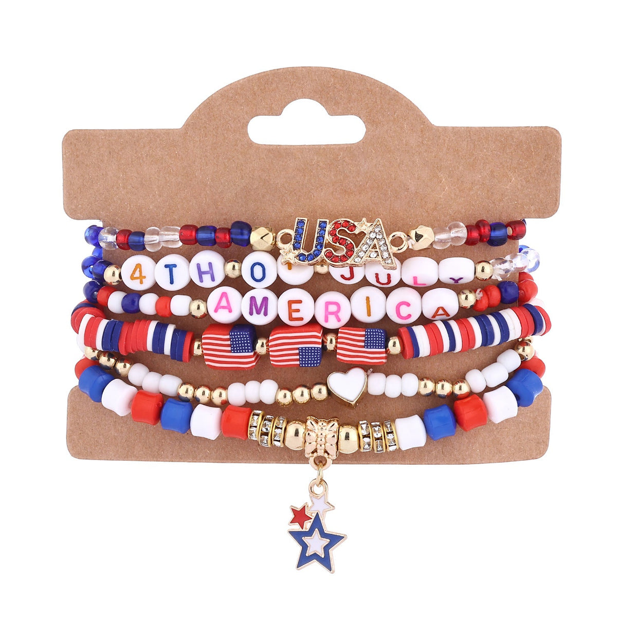 Flag Beaded Chain Bracelet Set — bracelet, view 18