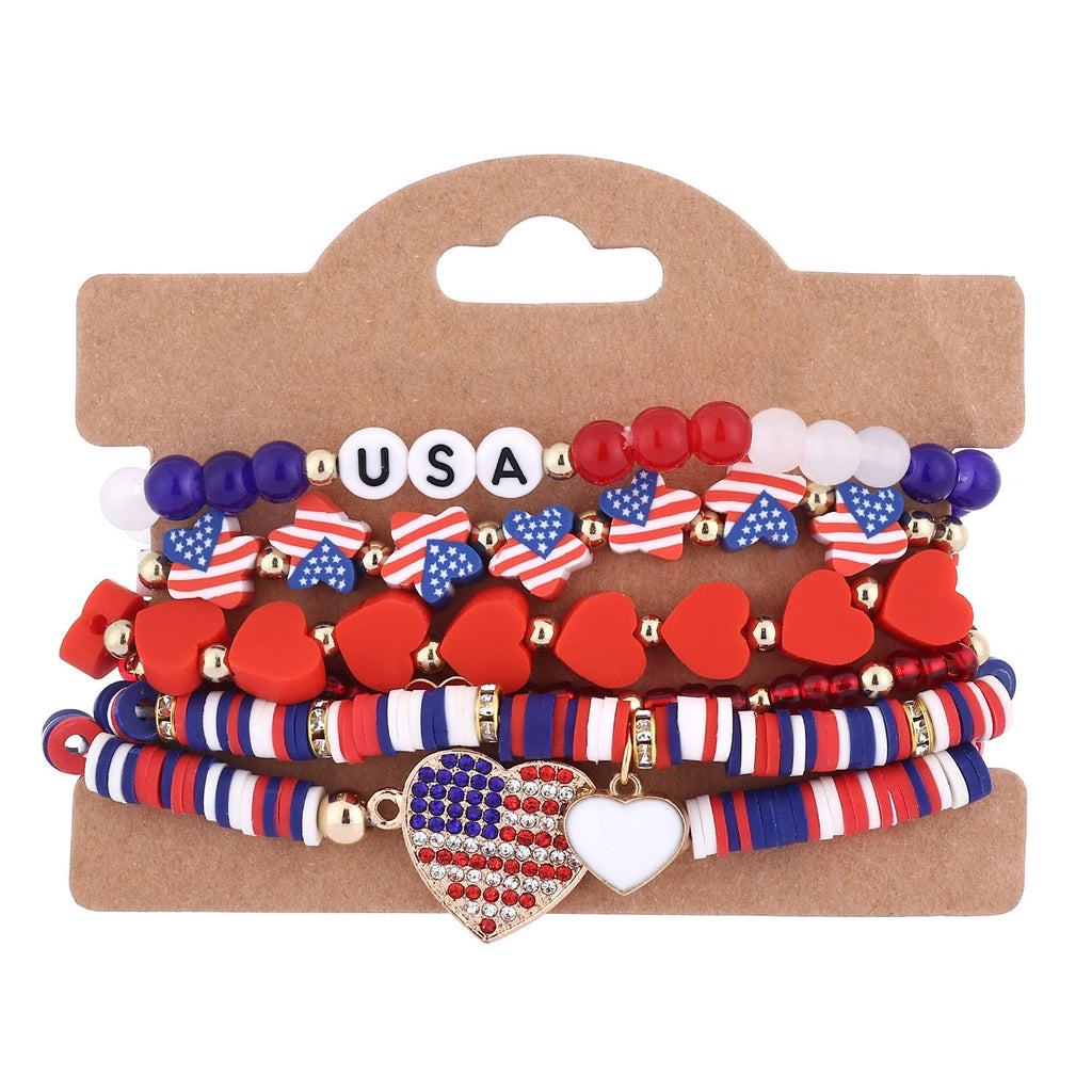 Flag Beaded Chain Bracelet Set — bracelet, view 19
