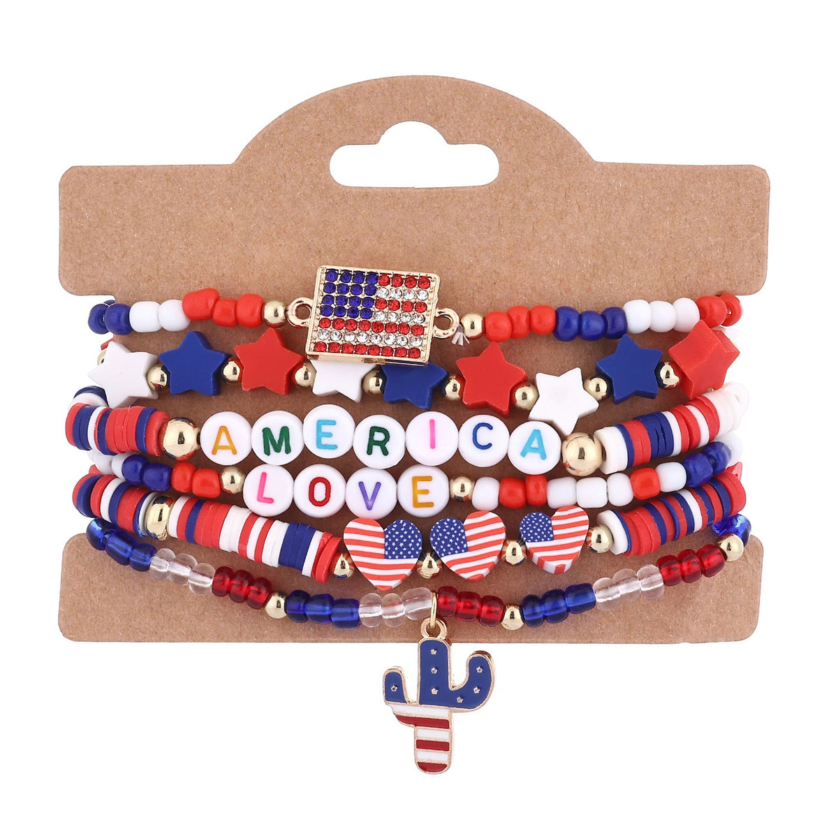 Flag Beaded Chain Bracelet Set — bracelet, view 20