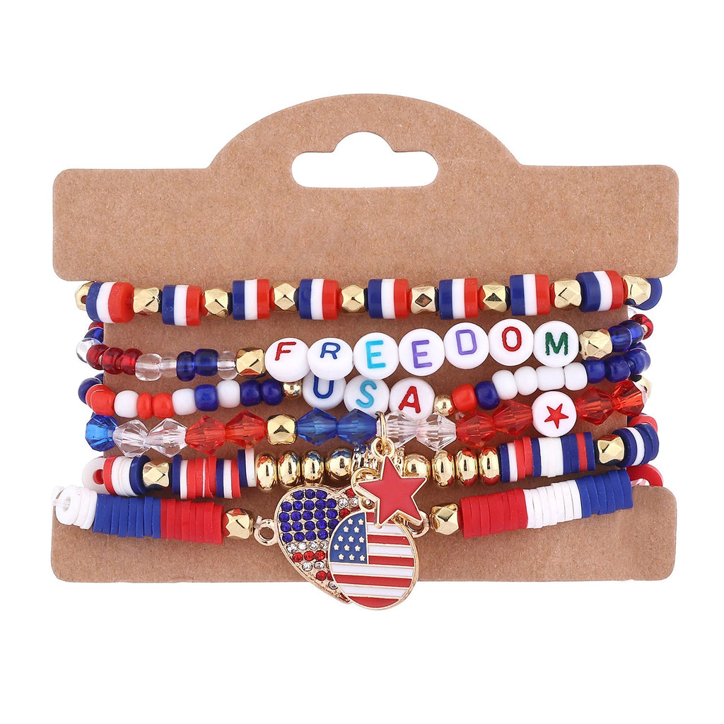 Flag Beaded Chain Bracelet Set — bracelet, view 21
