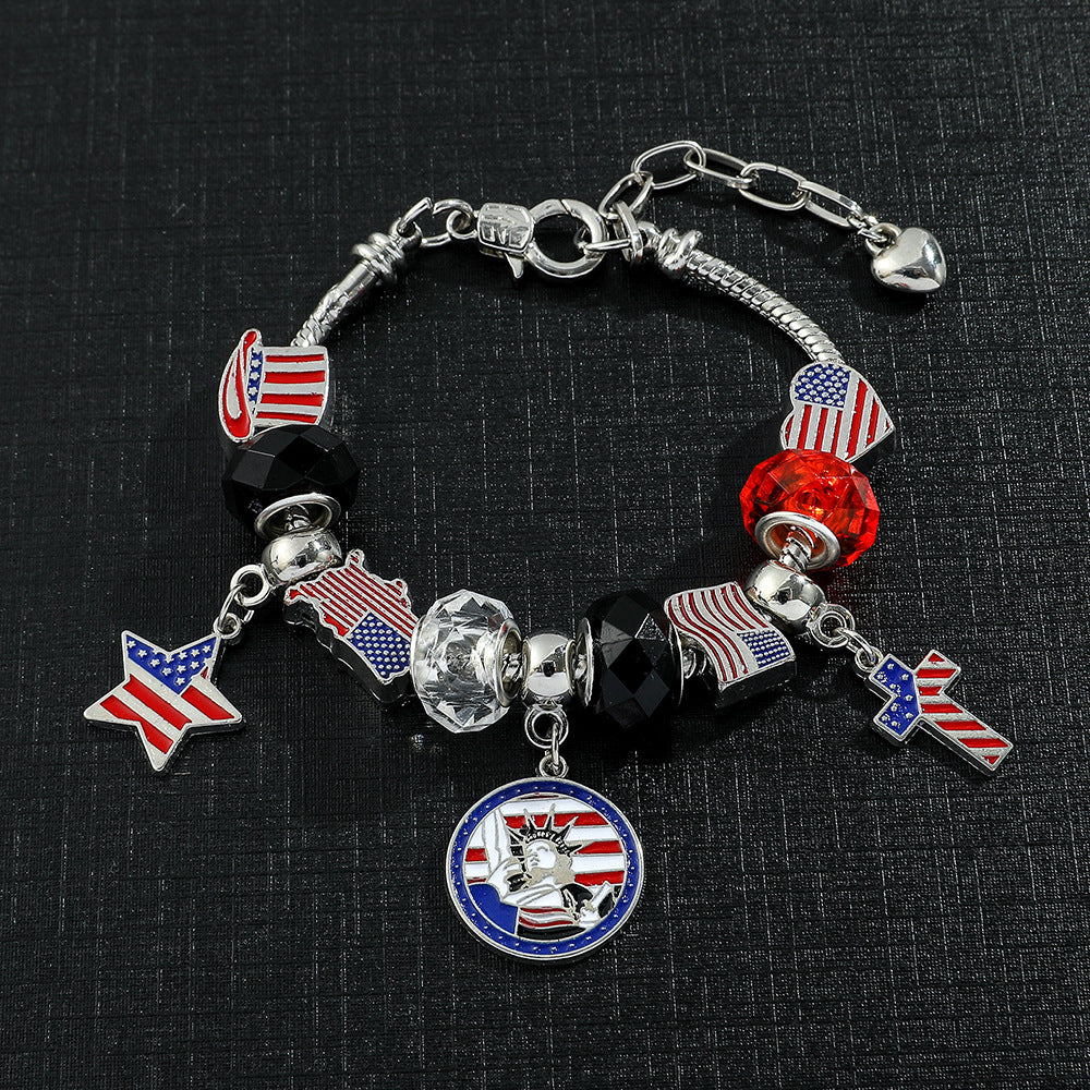 Statue of Liberty Charm Bracelet — silver bracelet, view 4