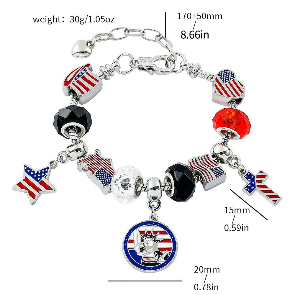 Statue of Liberty Charm Bracelet — silver bracelet, view 10
