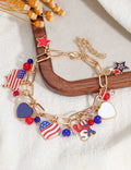 Flag Charm Tassel Chain Bracelet — gold bracelet