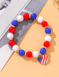 Flag Heart Beaded Bracelet — bracelet