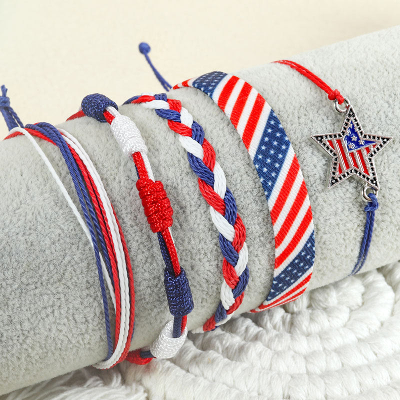 Braided Flag Bracelet Set — bracelet, view 2