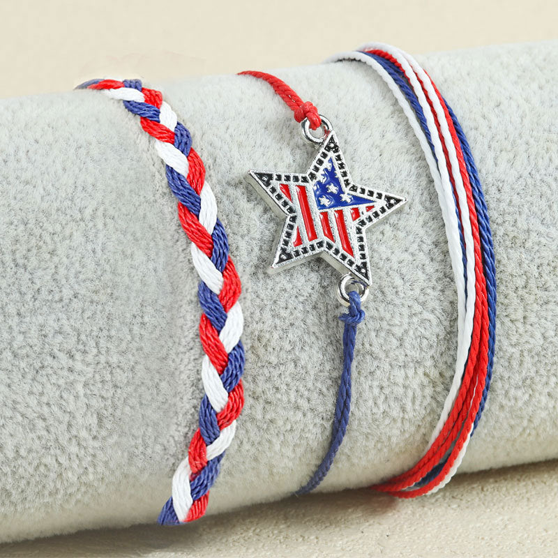Braided Flag Bracelet Set — bracelet, view 4