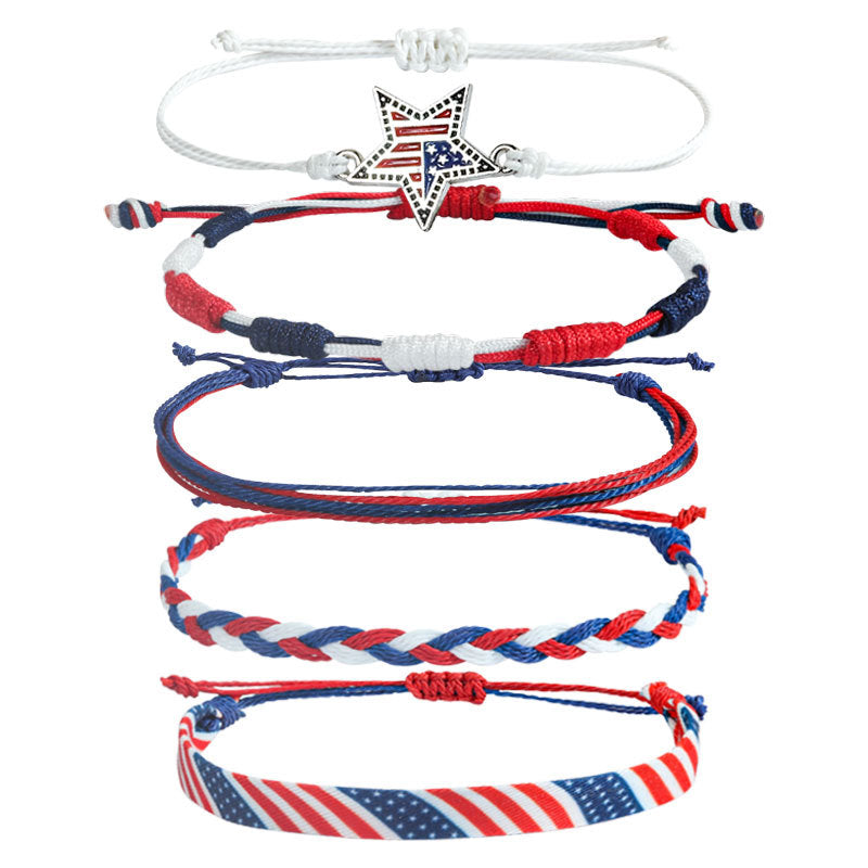 Braided Flag Bracelet Set — bracelet, view 6