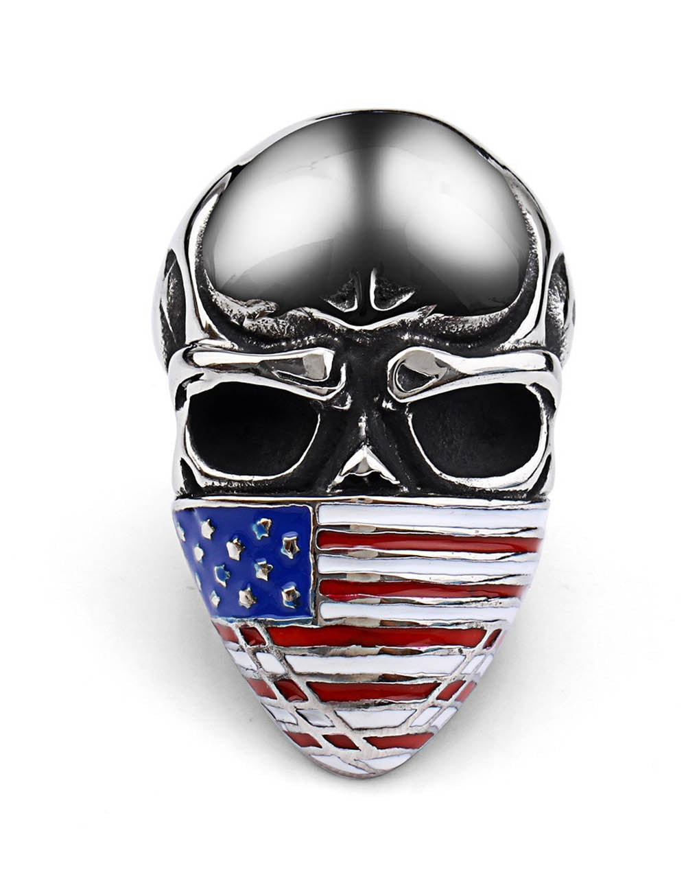 Skeleton Flag Motif Wide Ring — ring