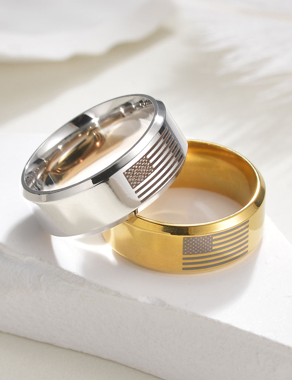Polished USA Flag Ring — ring