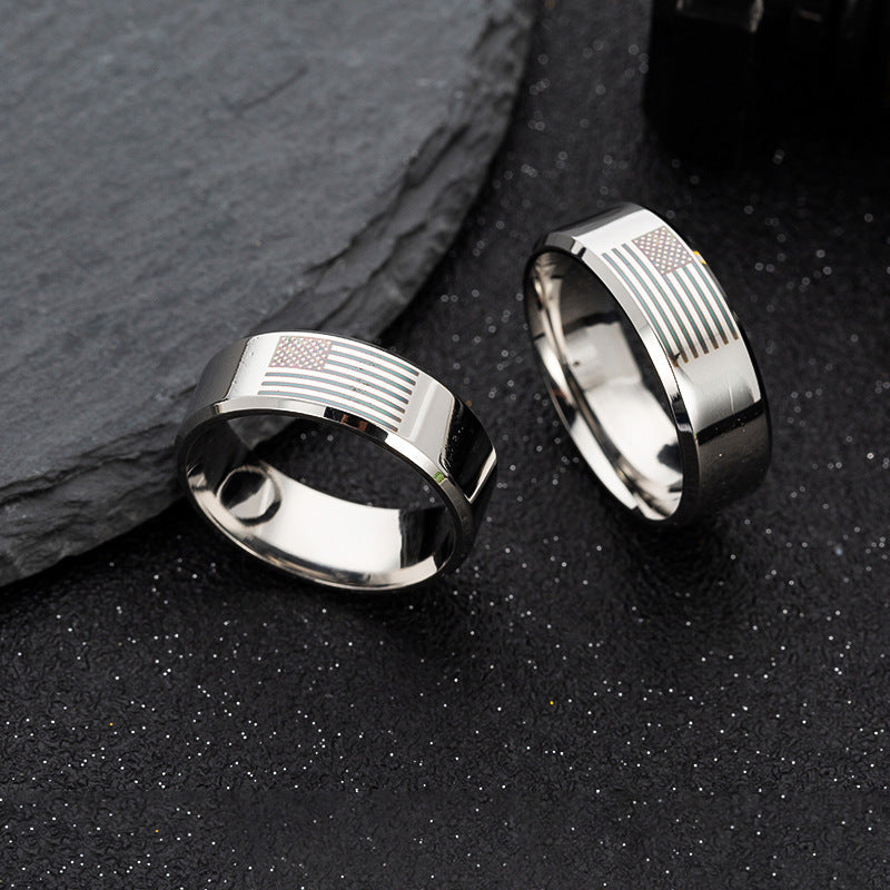 Polished USA Flag Ring — ring, view 2