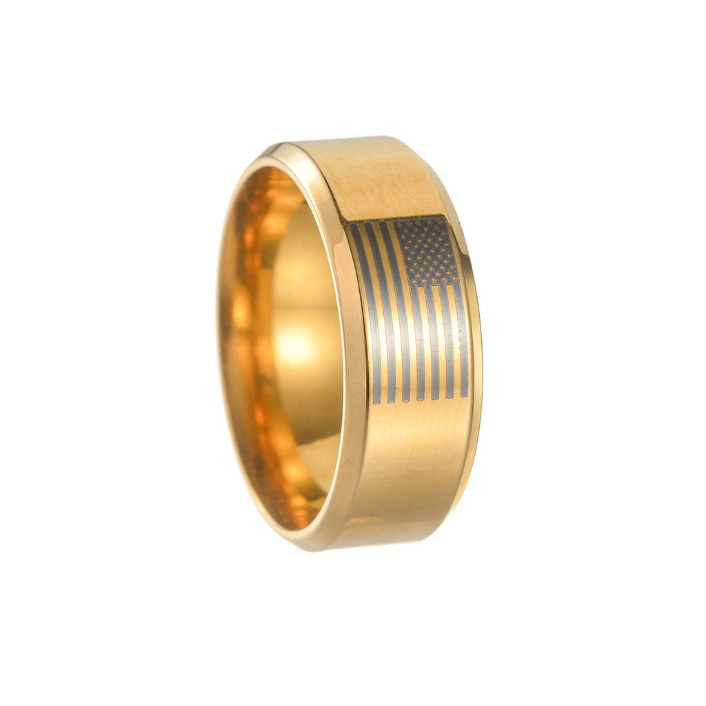 Polished USA Flag Ring — ring, view 4