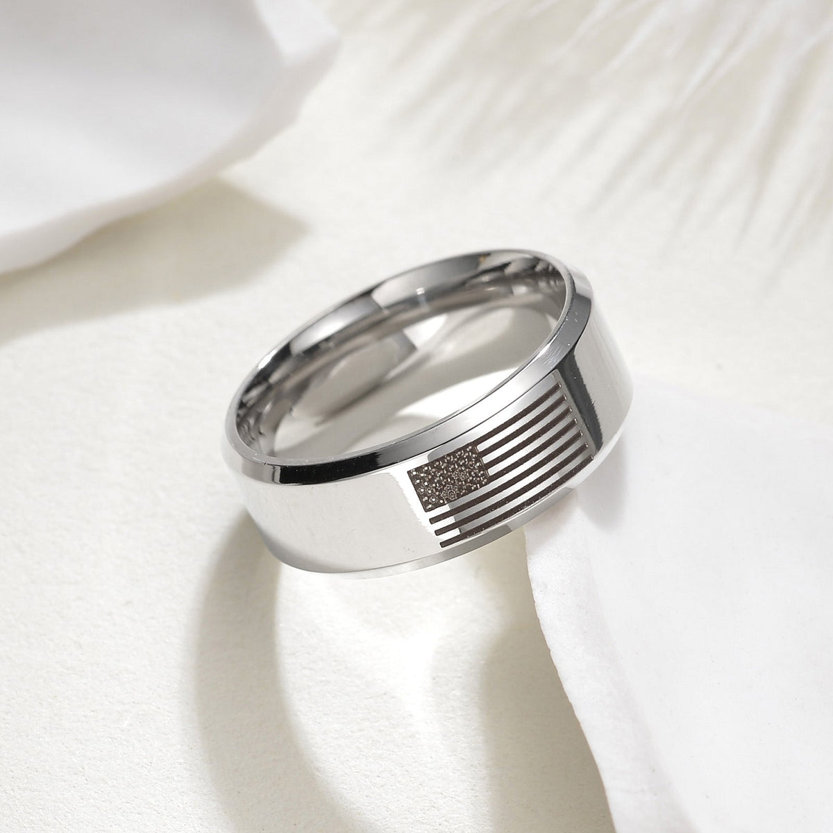 Polished USA Flag Ring — ring, view 5