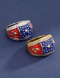 USA Flag Rhinestone Wide Ring — ring