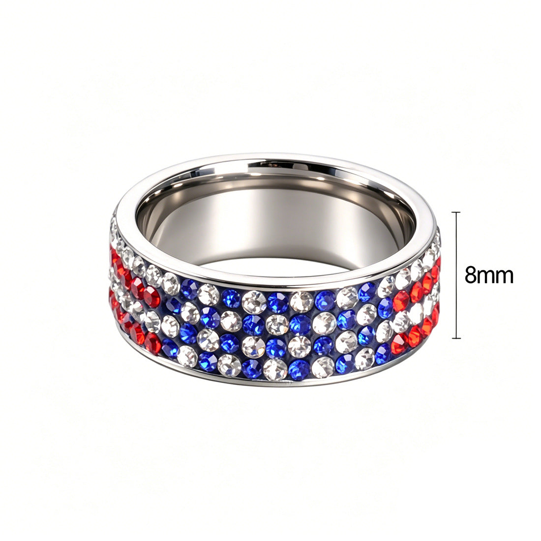 USA Flag Wide Steel Ring — ring, view 4