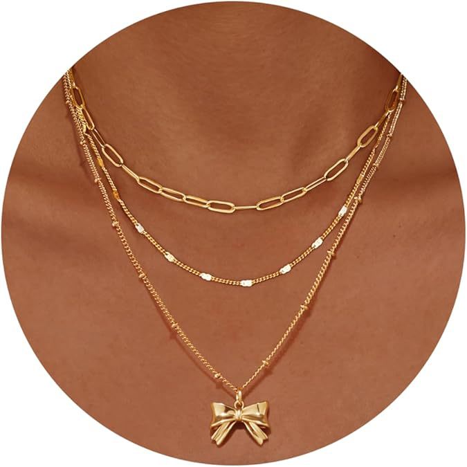 Bow Knot Cross Charm Necklace — necklace, view 2