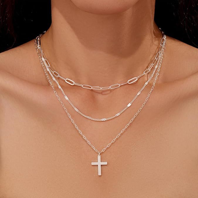 Bow Knot Cross Charm Necklace — necklace, view 7
