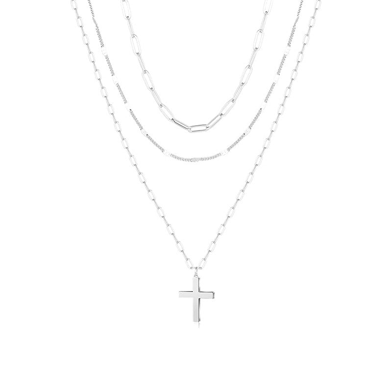 Bow Knot Cross Charm Necklace — necklace, view 11
