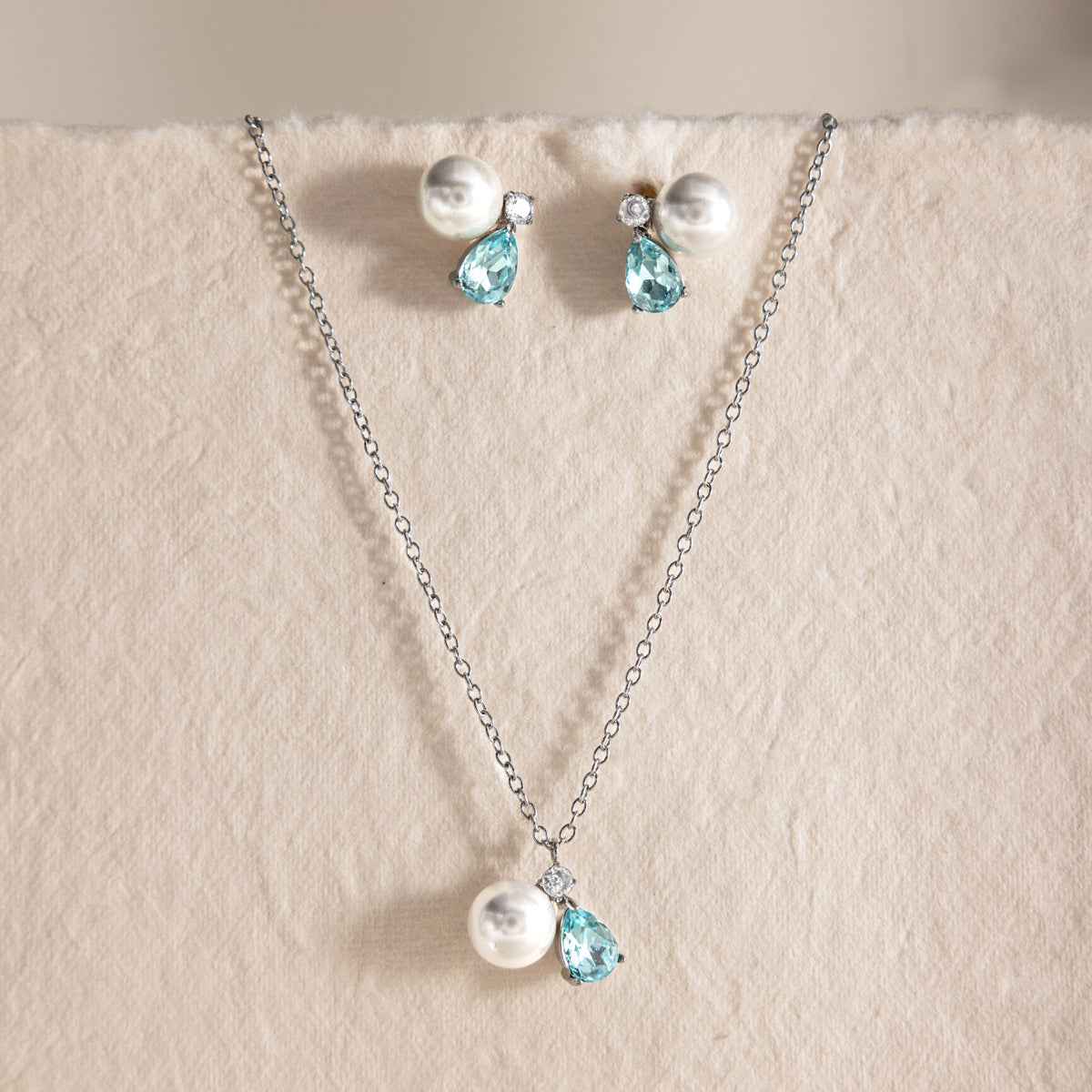 Teardrop Cubic Zirconia Necklace — necklace, view 3