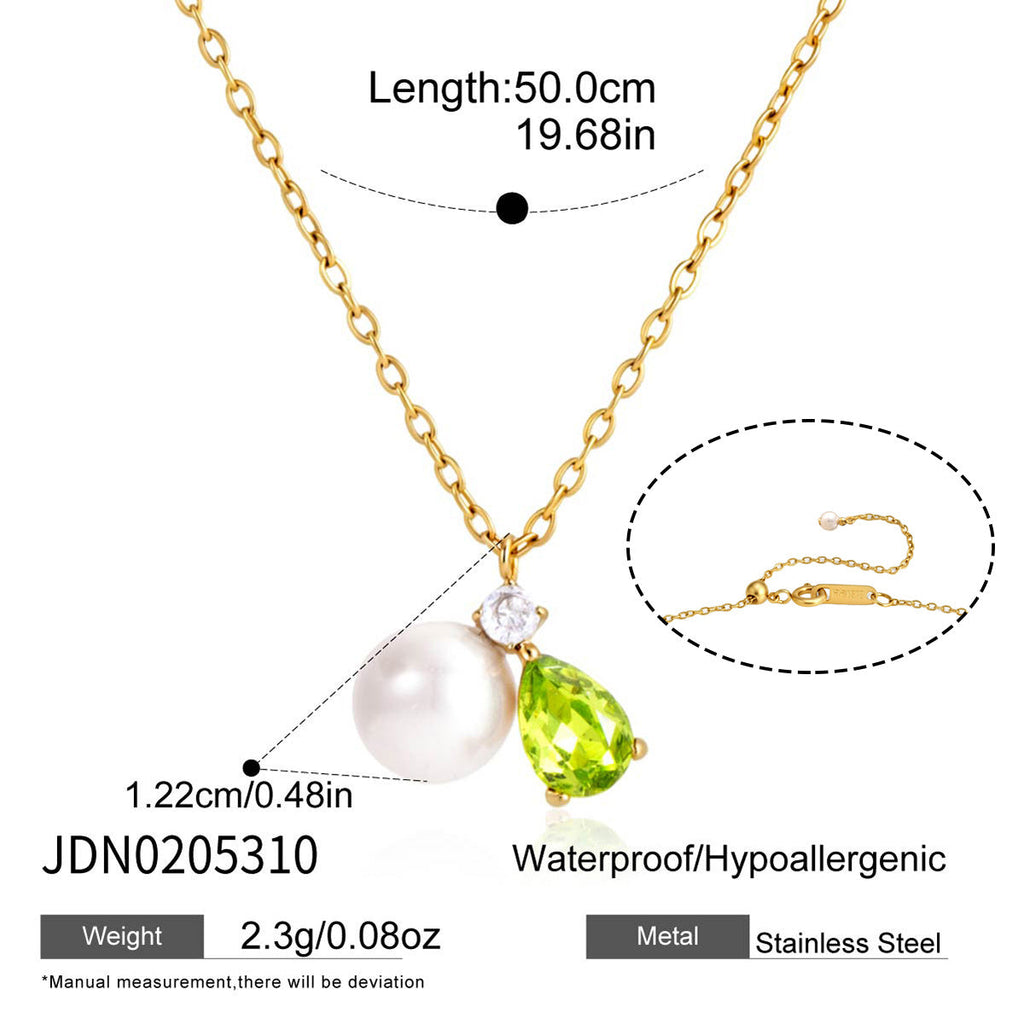 Teardrop Cubic Zirconia Necklace — necklace, view 6