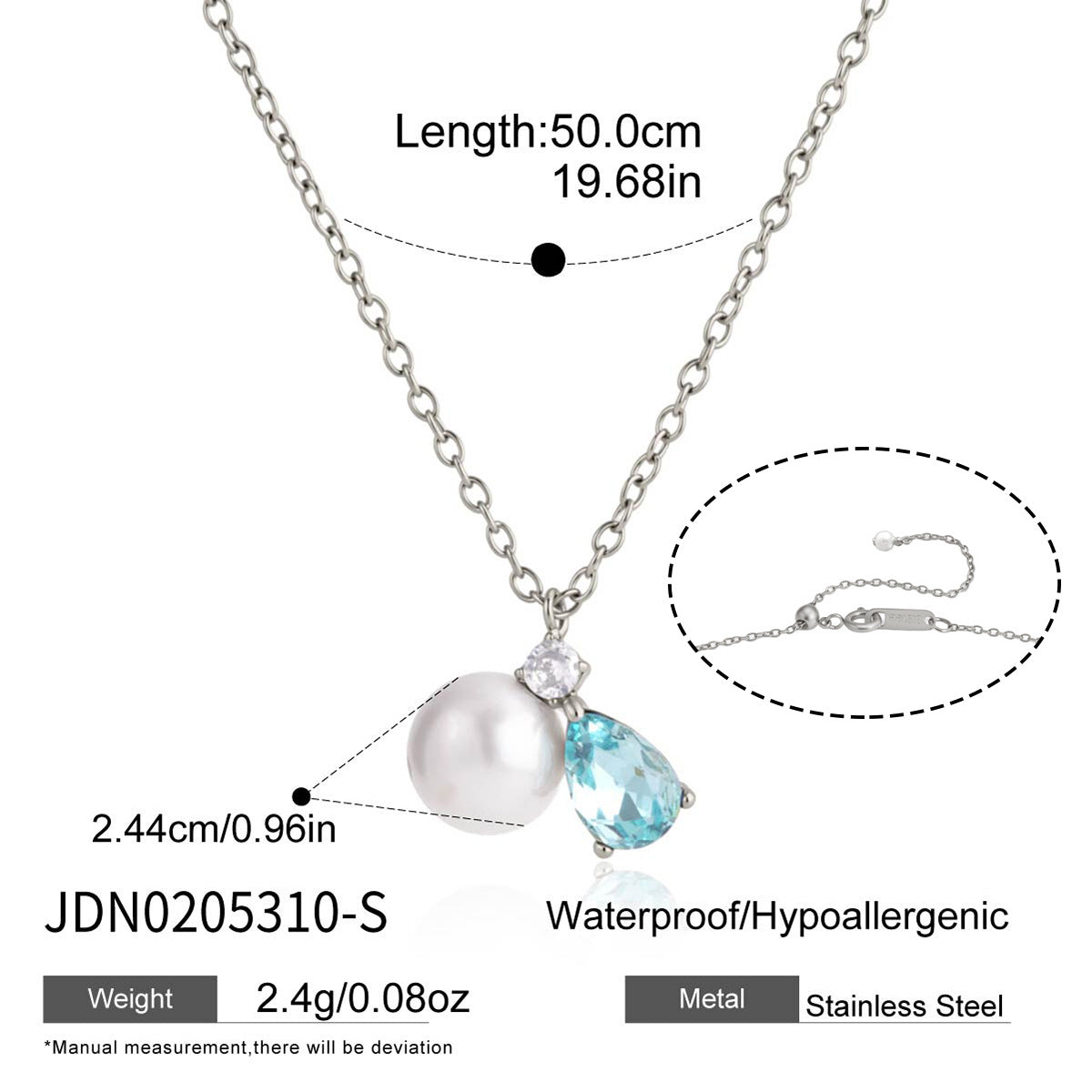 Teardrop Cubic Zirconia Necklace — necklace, view 7
