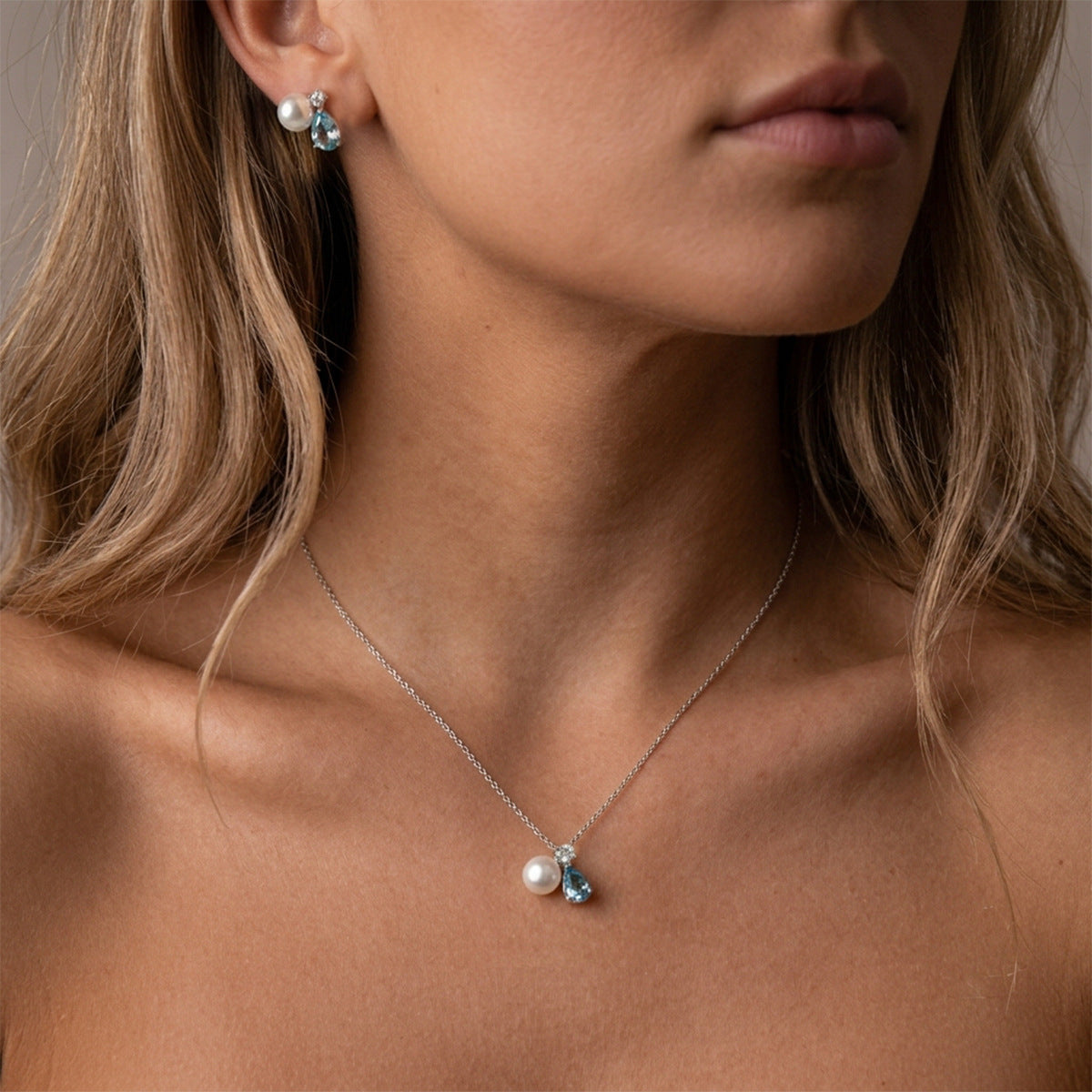 Teardrop Cubic Zirconia Necklace — necklace, view 10