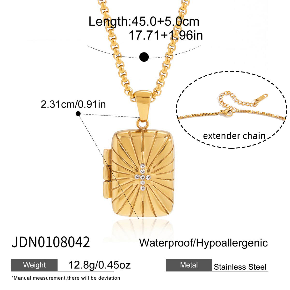Photo Locket Pendant Necklace — gold necklace, view 5