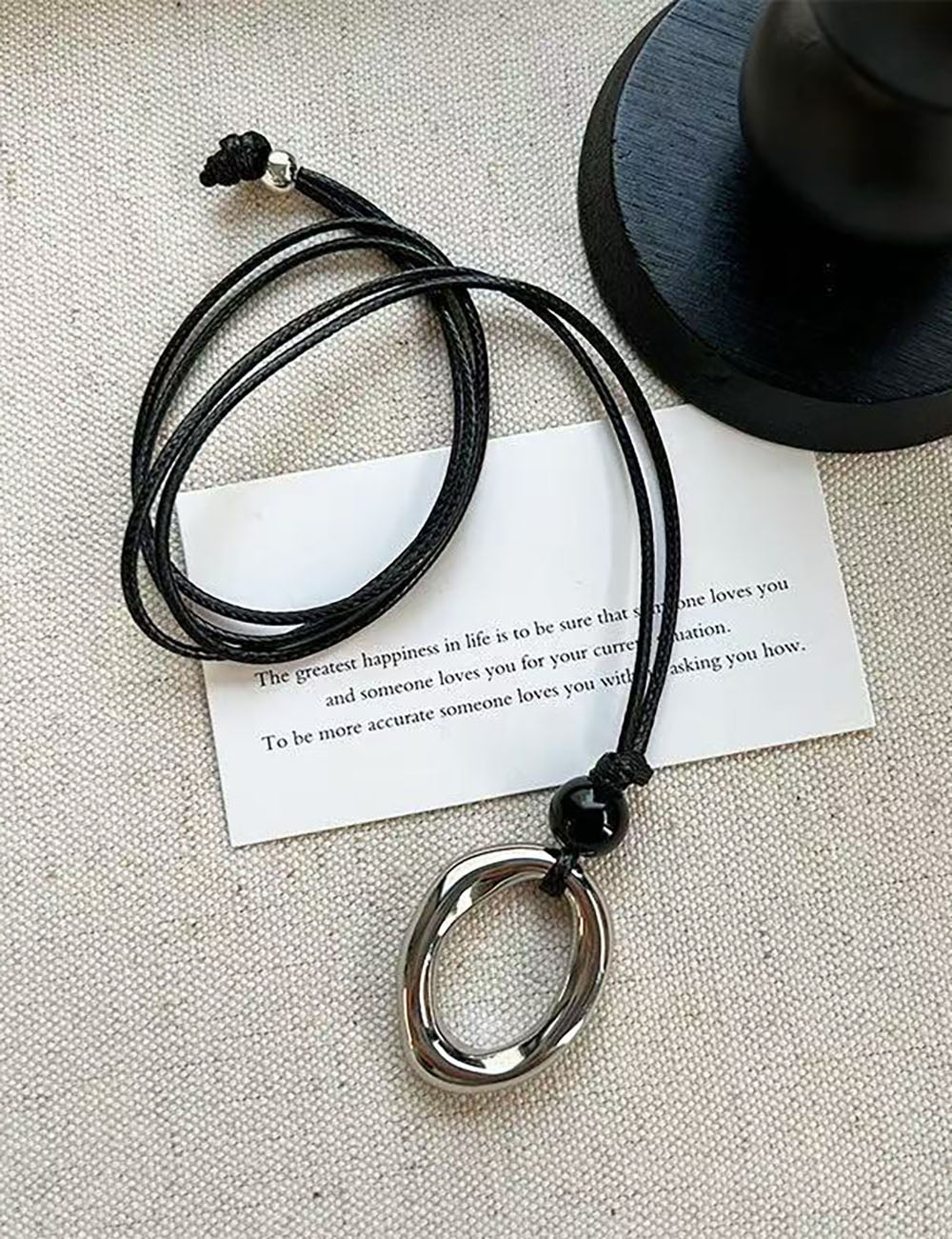 Irregular Circle Pendant Necklace — silver necklace