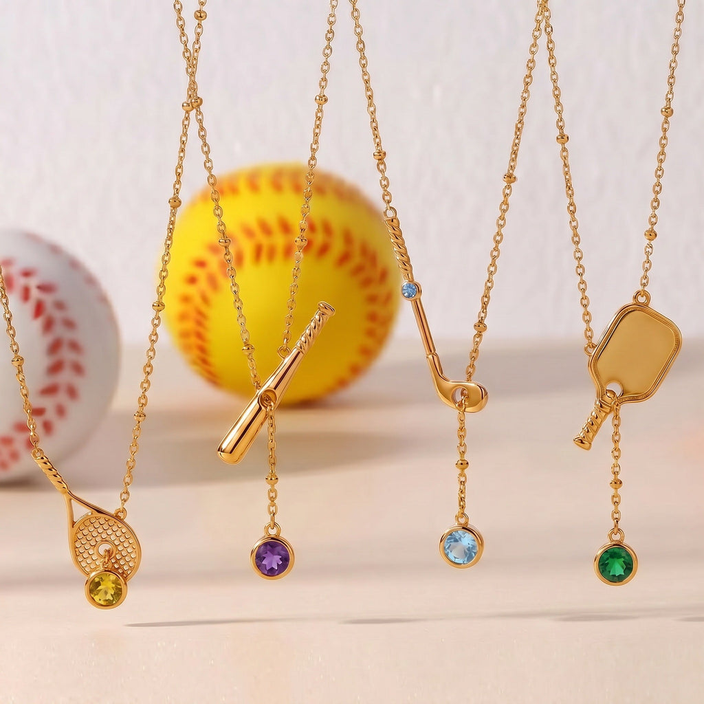 Sporty Ball Charm Necklace — necklace, view 2