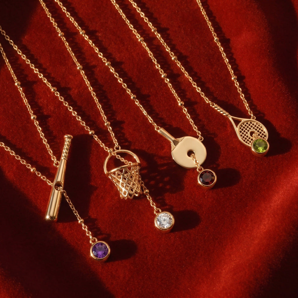 Sporty Ball Charm Necklace — necklace, view 3