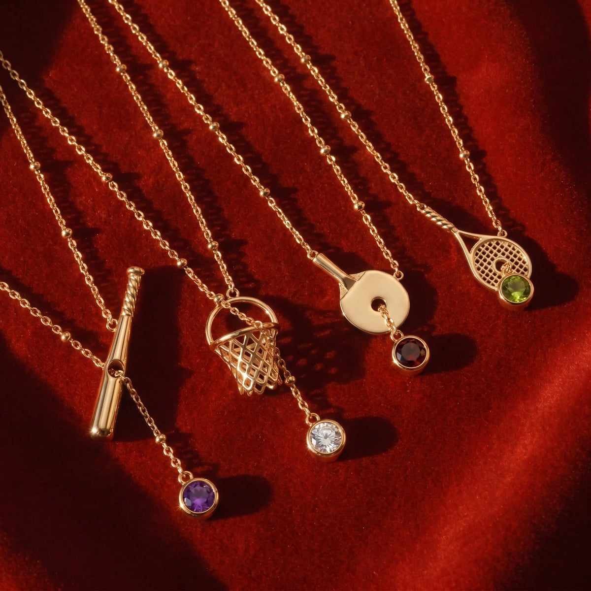Sporty Ball Charm Necklace — necklace, view 3