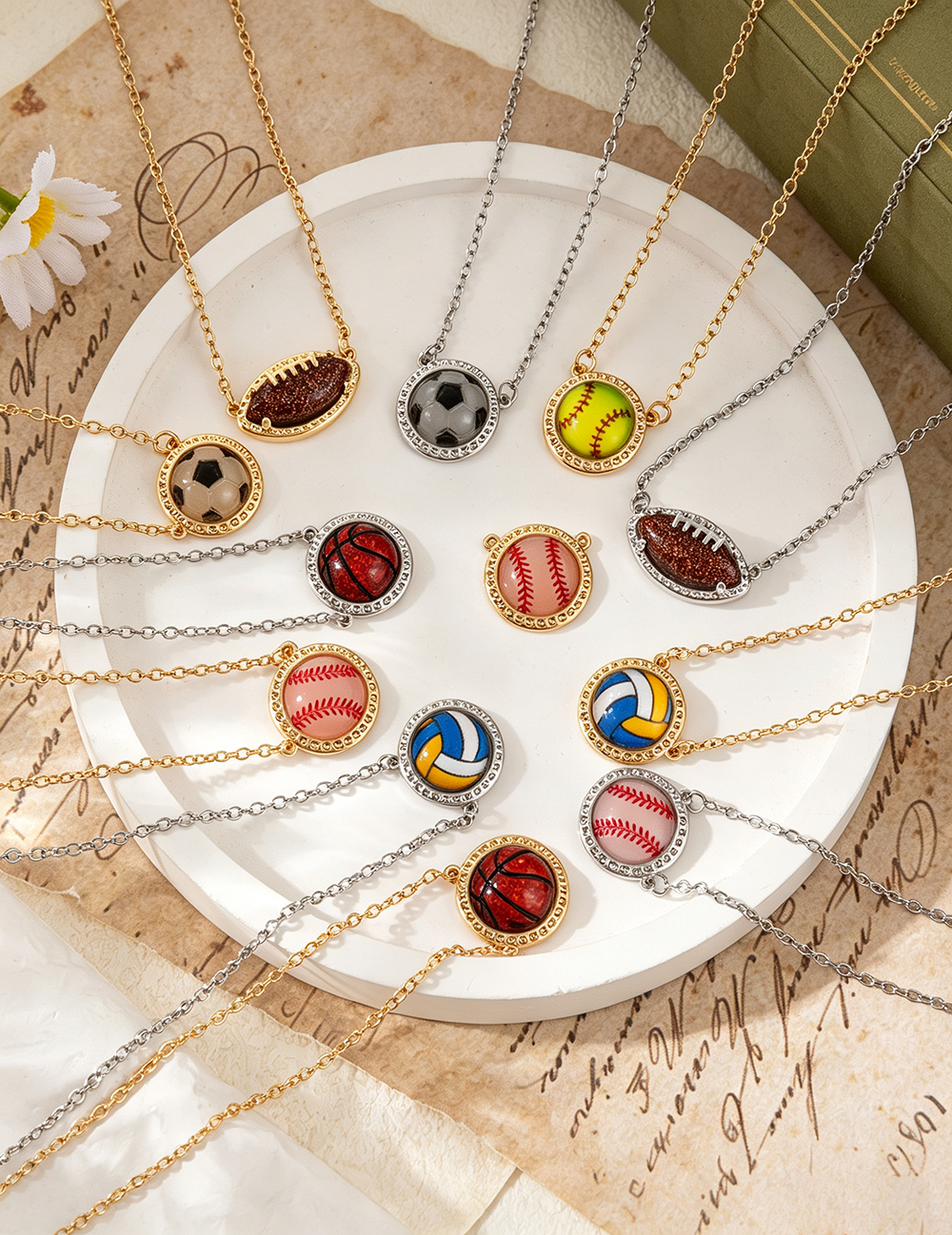 Soccer Ball Pendant Chain Necklace — necklace