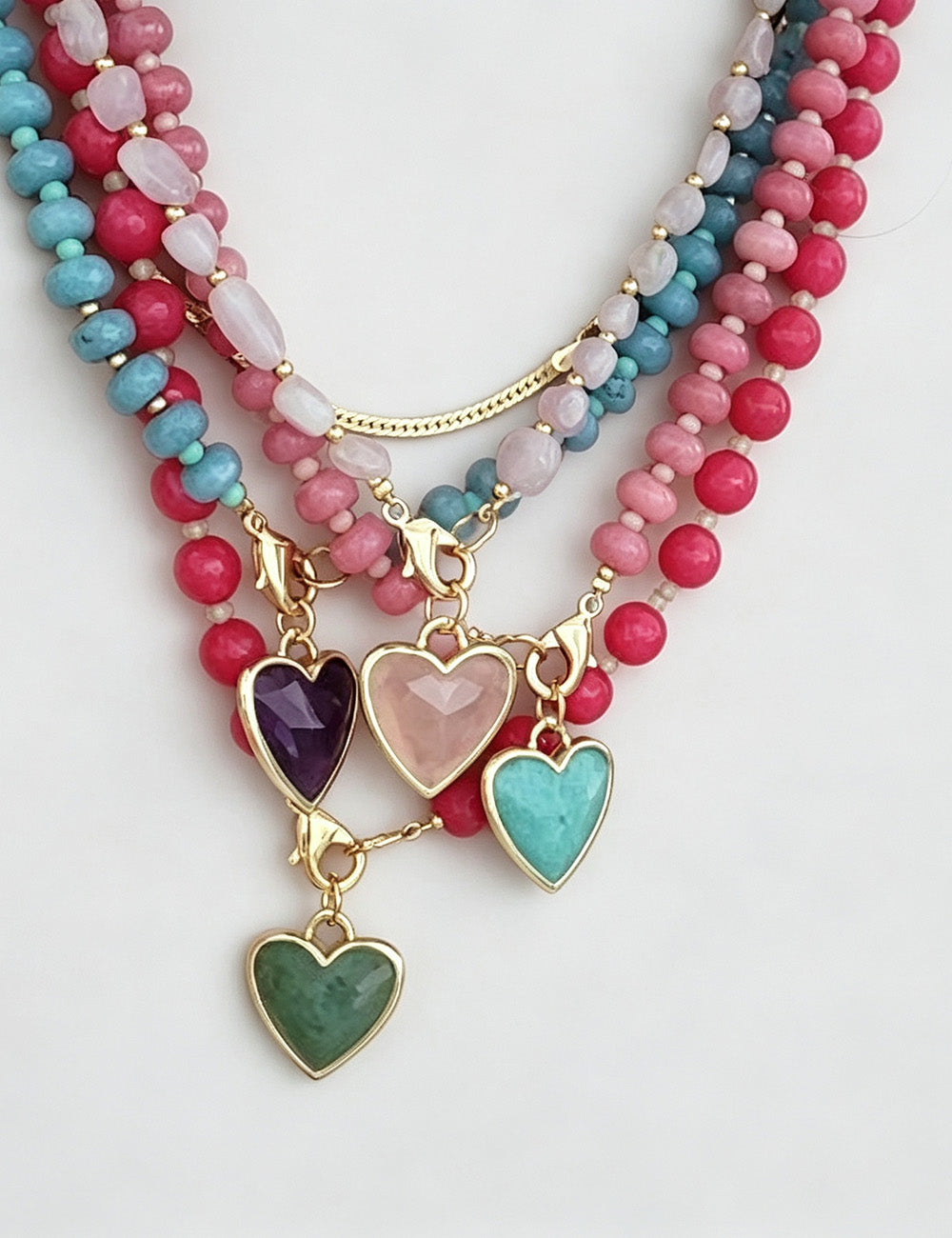 Copper Beaded Heart Necklace — necklace