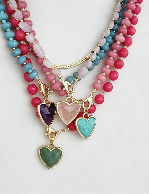 Copper Beaded Heart Necklace — necklace
