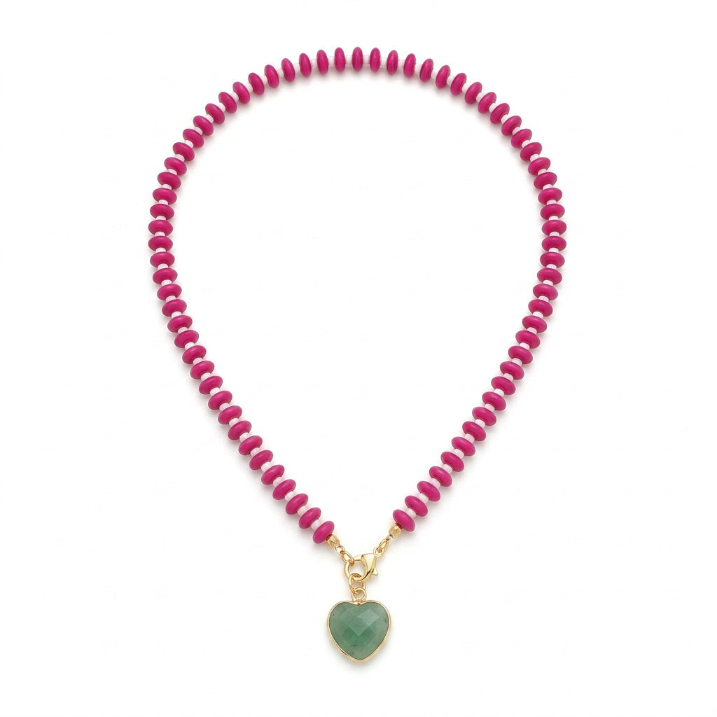 Copper Beaded Heart Necklace — necklace, view 8
