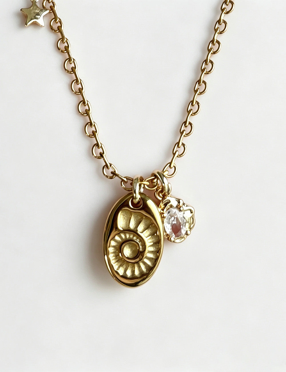 Gold Sea Conch Pendant Necklace — gold necklace