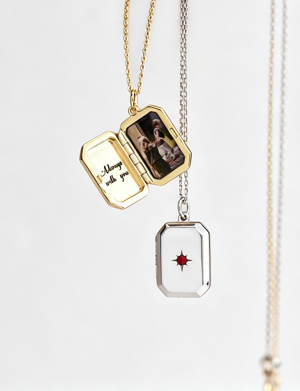 Square Photo Locket Necklace — necklace