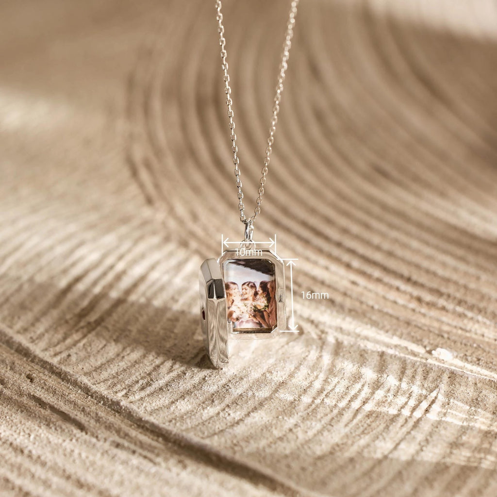 Square Photo Locket Necklace — necklace, view 6