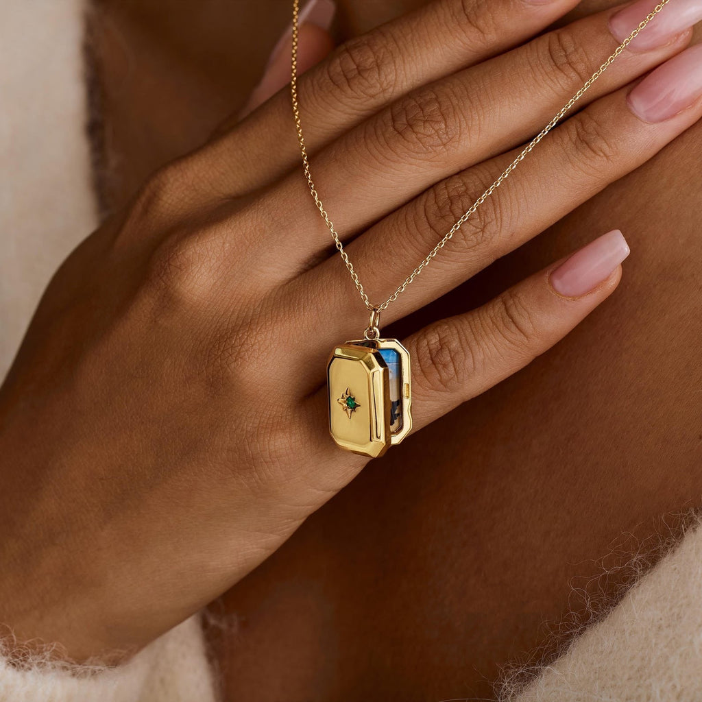 Square Photo Locket Necklace — necklace, view 8