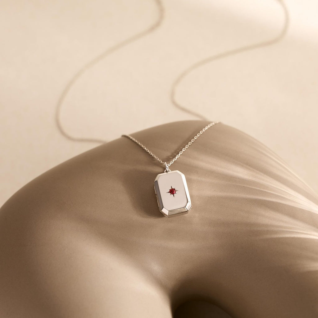 Square Photo Locket Necklace — necklace, view 9