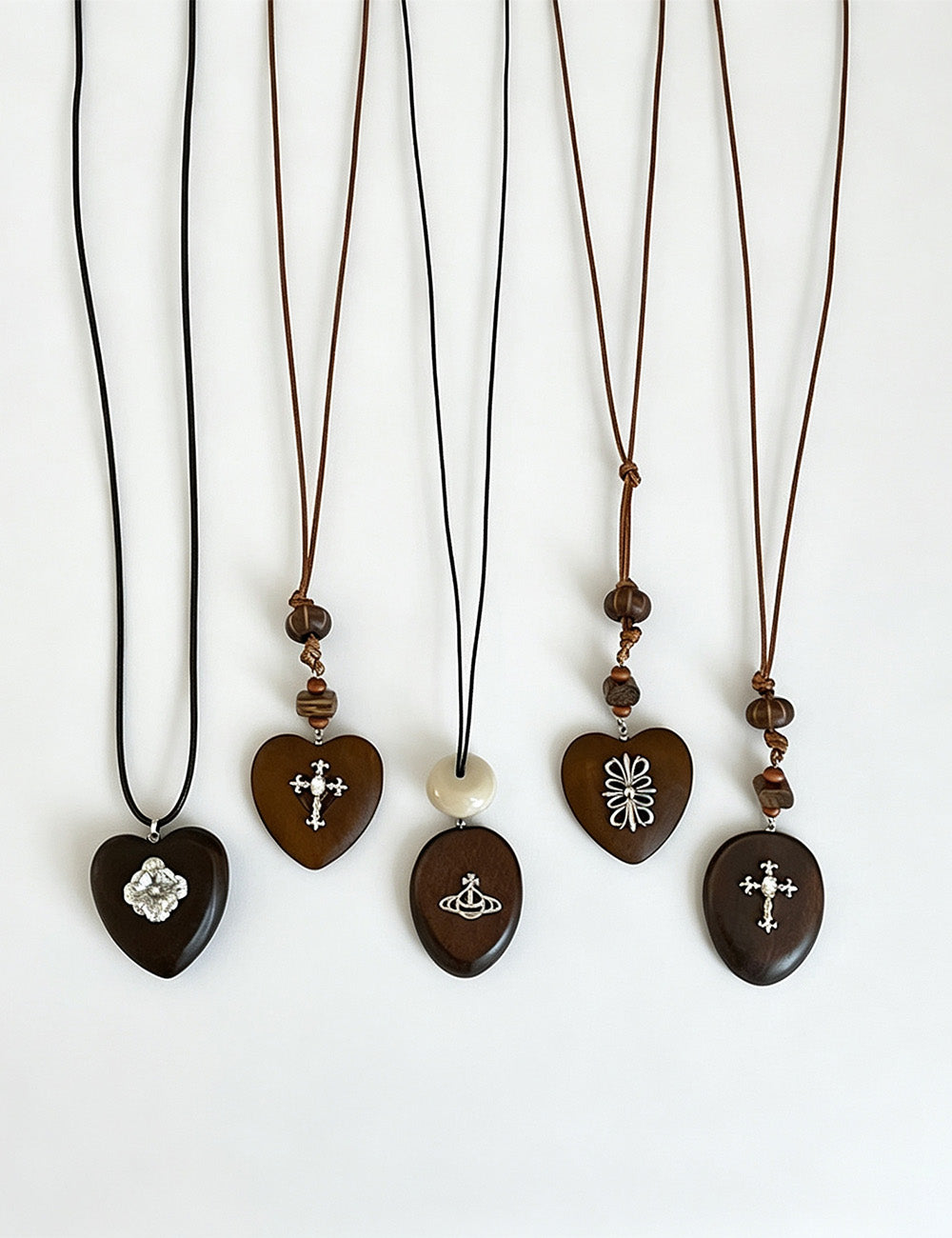 Wooden Heart Choker Necklace — necklace