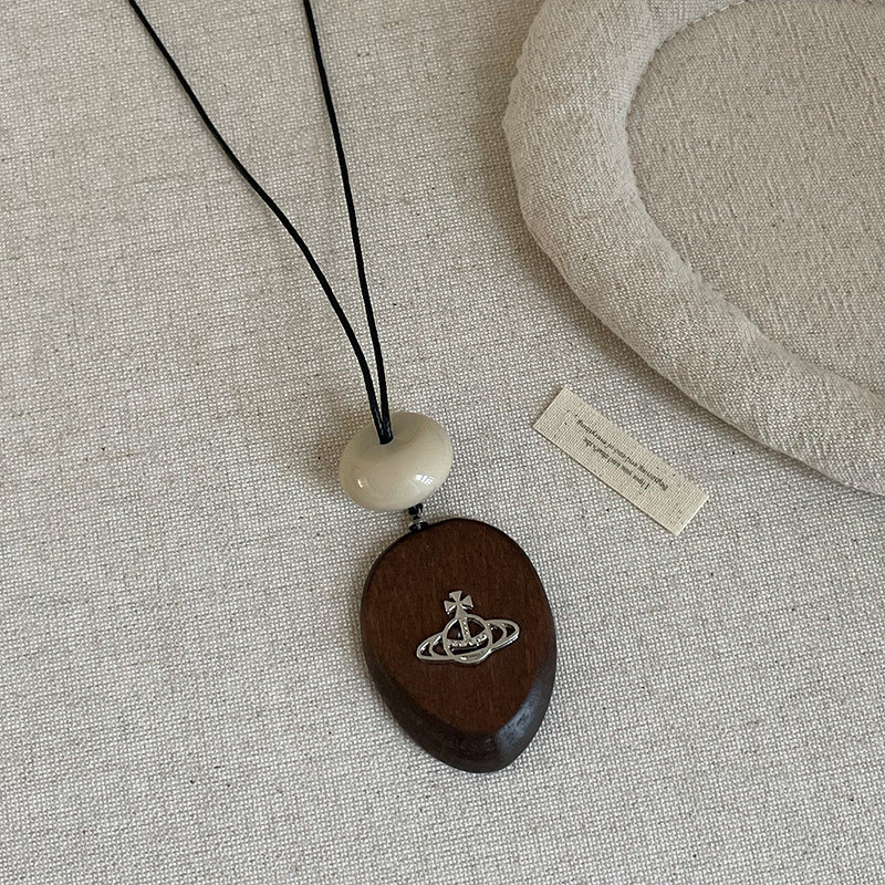 Wooden Heart Choker Necklace — necklace, view 7