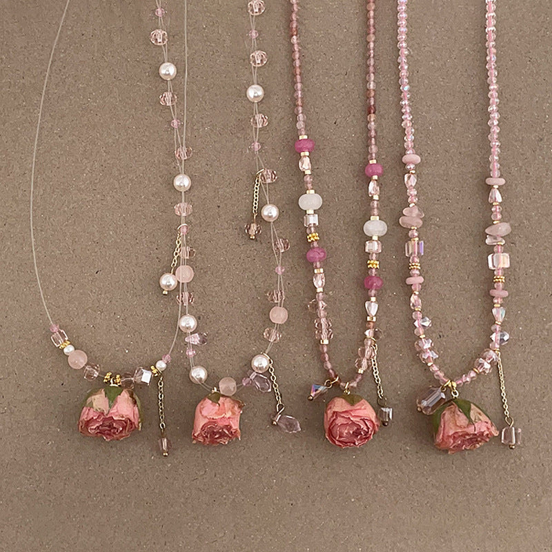 Dried Rose Choker Necklace — necklace, view 2