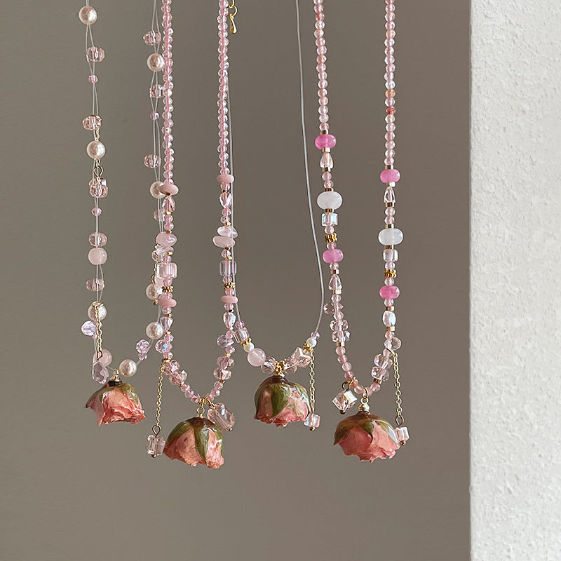 Dried Rose Choker Necklace — necklace, view 3